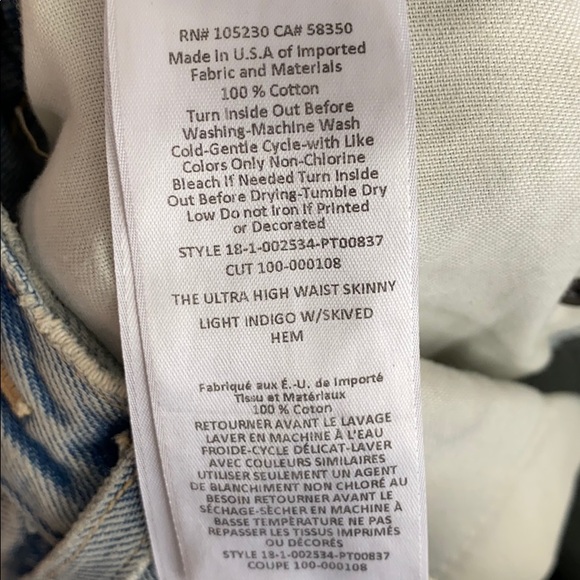 CURRENT/ELLIOTT The Ultra High Waist Skinny Jean Sz 23 - Picture 7 of 8